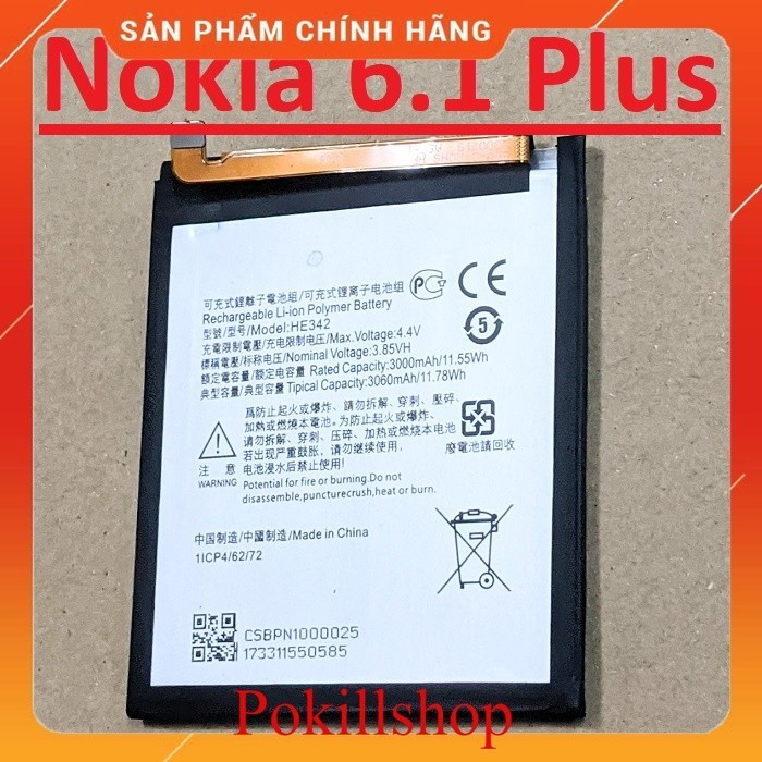 Pin Nokia 6.1 Plus Mã HE342 Dung Lượng 3060mAh New