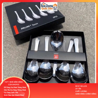  Bộ 5 thìa dĩa đũa inox 304 Đức cao cấp thìa muỗng inox cán dài dày dặn tiện ích 