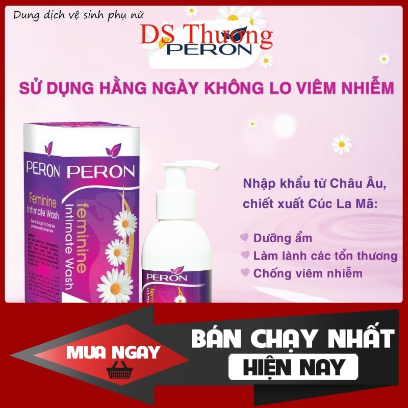 PERON dung dịch vệ sinh phụ nữ nhập  Châu Âu – Giúp giữ ẩm, cân bằng pH, giảm ngứa, phòng tái phát C