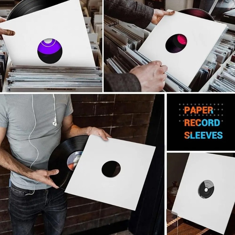 Niki Double Layer Record Covers Tay áo với giấy Kraft Bảo vệ tối ưu và Giá đỡ truy cập dễ dàng cho 7