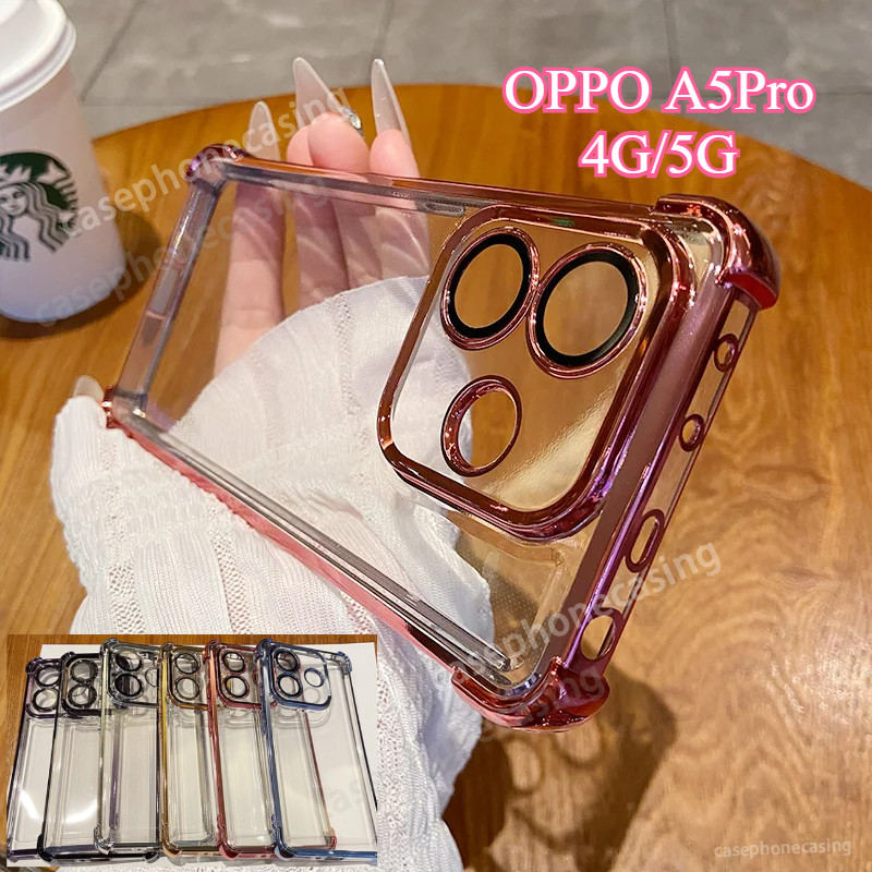 Ốp Lưng Cho Oppo A5 Pro A5Pro OppoA5Pro 5G 4G 2025 Ốp Điện Thoại Sang Trọng Mạ AirBag Trong Suốt Chố