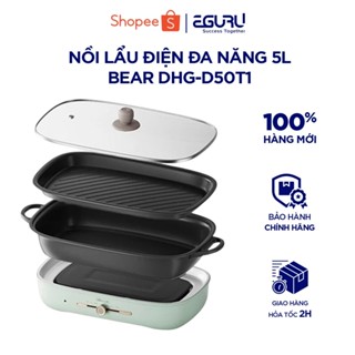 Nồi Lẩu Nướng Đa Năng 5L Bear DHG-D50T1 1800W, Làm Nóng Nhanh, Bảo Hành 18 Tháng, Hàng Chính Hãng