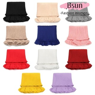 【Bán sỉ】BSUNS Khăn choàng cổ kiêm cổ áo giả dệt kim cổ lọ giữ ấm chống gió có thể tháo rời thời trang mùa đông nhiều màu tùy chọn