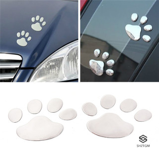 2 miếng dán xe hơi dấu chân chó 3d decal dấu chân miếng dán trang trí xe máy mới