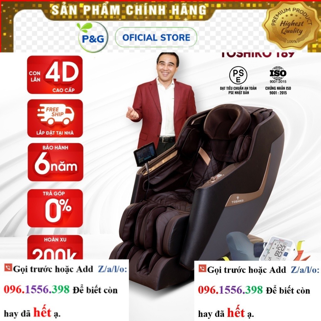 Ghế massage Toshiko T89 công nghệ con lăn massage 4D sale