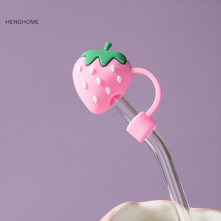 Henghome Hoạt Hình Ống Hút Silicon Uống Bụi Chống Bắn Cắm Bao Sáng Tạo Cốc Phụ Kiện Niêm Phong Dụng Cụ TFG