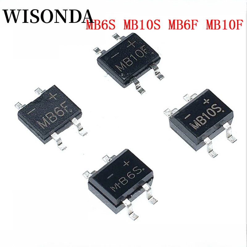 Bộ chỉnh lưu cầu 50 cái / lốc MB6S MB10S MB6F MB10F SOP-4