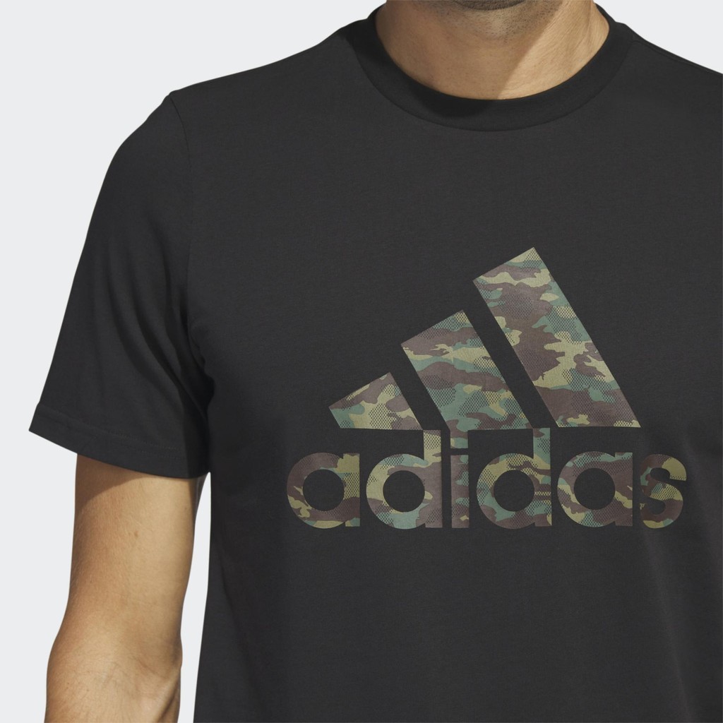 adidas Phong cách sống Áo Thun Ngắn Tay Rằn Ri Nam Đen HS3215