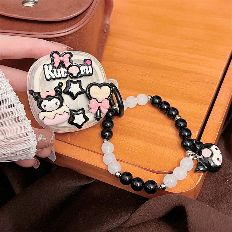 Cho Baseus Bowie WM02 Plus + ốp tai ng Case Dành Vỏ tai nghe Dây chuyền thủ công Kulomi dễ thương mớ