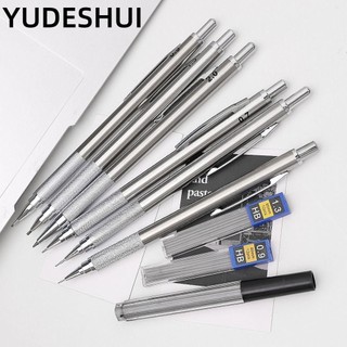 YUDESHUI chì cơ YudhUI, Bút chì tự động bằng kim loại 0,3 / 0,5 / 0,7 / 0,9 / 1.3 / 2.0 / 3.0MM, Công cụ viết vẽ phác thảo sáng tạo dành cho học sinh