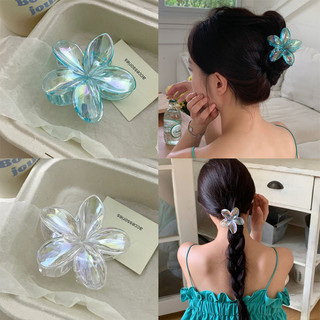 Mùa Hè Retro Laser Plumeria Hoa Kẹp Tóc Đi Biển Kẹp Tóc Barrettes Phụ Kiện Cho Nữ Bé Gái