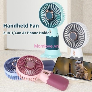 Hoạt Hình Mini Quạt Tai Dễ Thương 2 Trong 1 Quạt Cầm Tay Có Đế Sạc USB Di Động Tắt Tiếng Để Bàn Quạt Bỏ Túi Mùa Hè Ngoài Trời Làm Mát Quà Tặng