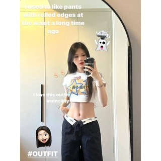 Mỹ Retro Hot Girl Chính Hãng Vai Áo Thun Nữ Mùa Hè Thời trang Phong Cách Pure Desire All-Match Slim-Fit Tay Ngắn Ôm Hơn Nhìn Ngắn