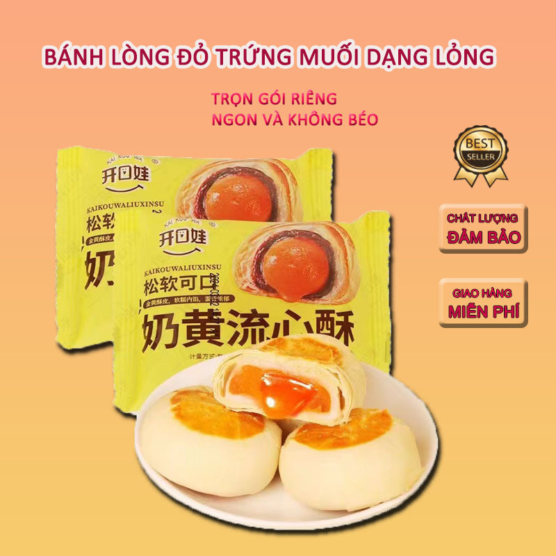 1KG Bánh Trứng Chảy Ngàn Lớp Nhân Trứng Muối Tan Chảy, Bánh Trứng Chảy Đài Loan, đồ ăn vặt Nội Địa