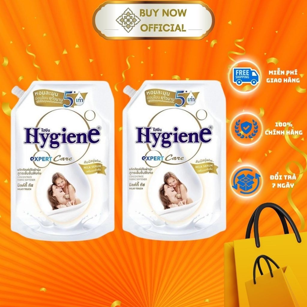 Combo 2 Nước Xả Vải Hygiene Thái Lan  Milky Touch Milk Serum Expert Care [Trắng Baby] 1300ml , A