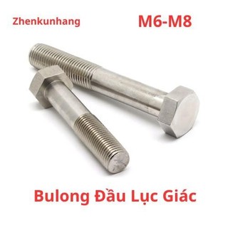 Bulong Đầu Lục Giác Inox 304 M6/ M8 có ren, Bulong lục giác DIN