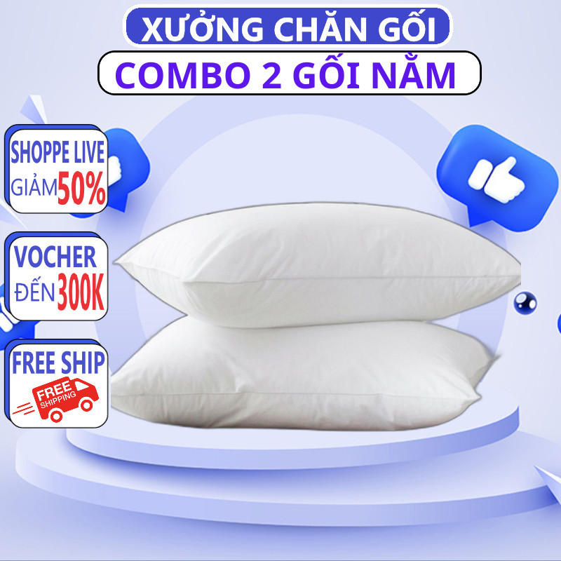 Ruột Gối Nằm Hơi Bông Gòn Êm Ái Kích Thước 40 x 60cm, Ruột Gối Nằm Siêu Êm Hàng Việt Nam - CHĂN CHIẾU TG