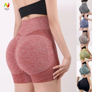 Quần short tập Yoga nữ TIAN, Quần legging thể dục eo cao Slim Fit, Quần áo thể thao nữ co giãn có thể giặt được