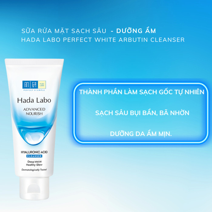 Sữa rửa mặt Hada Labo Dưỡng Trắng, Giảm Mụn Hadalabo 80g