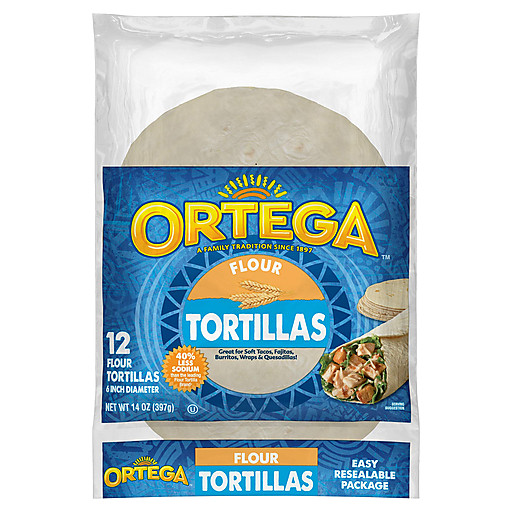 Vỏ bánh mềm Tortillas hiệu Ortega Tortillas 14oz - loại nhiều bánh 12 cái