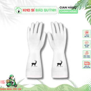 Găng Tay Cao Su Hình Con Hươu Rửa Chén Bát Siêu Bền Dai Chống Ăn Mòn Bảo Vệ Tay - Làm Bếp, Làm Vườn