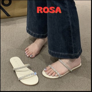 Dép bệt 2 quai ngang  dây hạt kim tuyến xoàn đính đá  siêu đẹp Rosa Mã DD-0278