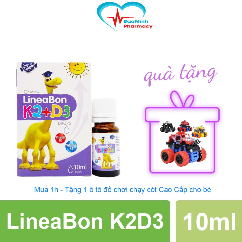 Lineabon d3 k2 Vitamin d3 k2 mk7 Vitamin d3 cho trẻ sơ sinh Canxi d3k2 Lọ 10ml