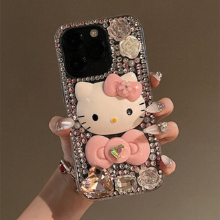 Ốp điện thoại kim cương lấp lánh hình mèo dễ thương thời trang Tương thích với IPhone 11 12 13 14 15 Pro Max Plus cho IP XR X XS Max 7 8 Vỏ bảo vệ chống sốc bằng kim cương giả sáng bóng