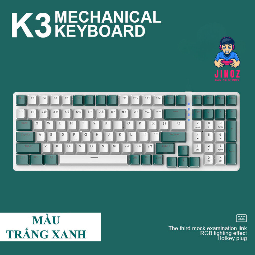 Bàn Phím CƠ ZIYOU K3 Luxury Cao Cấp - Sử Dụng Trục Cơ Red Switch - Led 16,5 Triệu Màu - 10 Chế Độ - Jinoz Gaming Studio | BigBuy360 - bigbuy360.vn
