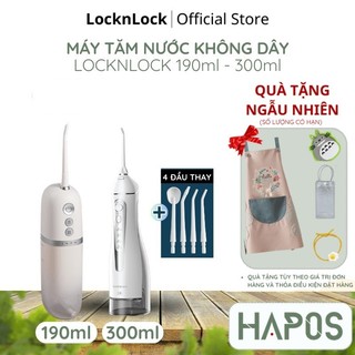 Máy tăm nước LocknLock 190ml Chính hãng, pin sạc, 3 loại đầu tăm vệ sinh răng miệng chuẩn nha khoa - HAPOS OFFICIAL