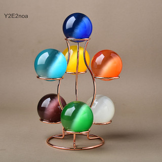 Y2e2noa quả cầu pha lê trứng đứng kim loại hình cầu giá đỡ nhiều màu pha lê bóng hiển thị đế có thể đặt bảy quả bóng hot