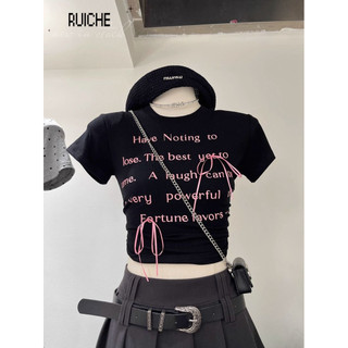 RUICHE áo phông áo thun nữ croptop baby tee Cute Minimalist Comfortable Dễ thương WCS2451874 21Z240523