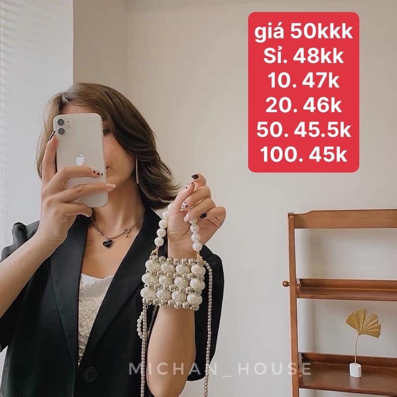 (Bán buôn-chuyên sỉ) Túi Đeo Chéo Ng.ọc Mix Hạt Bi