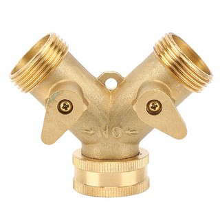 Superparis 3/4 Inch 2‑Way Garden Hose Splitter Brass Water Connector With Valve