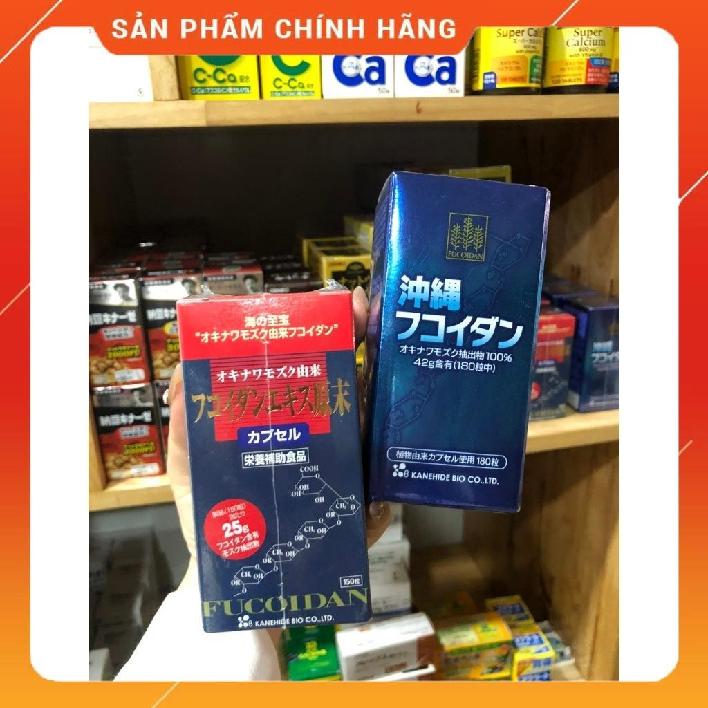 Viên Uống Tảo Fucoidan Okinawa Nhật Bản Hộp Xanh và Đỏ
