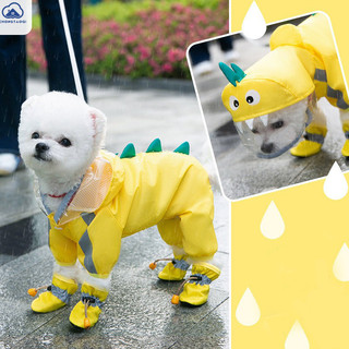 Áo mưa chó khủng long CHONGTAOQI Áo mưa chó nhỏ chống thấm nước bốn chân