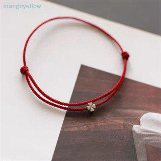 [Nhiều] Vòng tay dây Mini cỏ ba lá màu đỏ may mắn Vòng tay quyến rũ dây thừng tốt