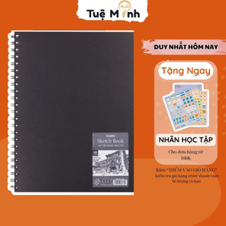 Sổ vẽ phác thảo giấy trơn Sketch Book A4+ 50 tờ 150gsm MS 764, tập Klong lò xo vẽ màu nước tiện lợi