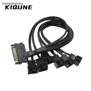Kiqune [FREG] Bộ chia quạt PC 1 đến 6 Cáp nguồn SATA sang 4Pin Quạt làm mát mở rộng Dây nguồn Ổ cứng Bộ chia nguồn FDH