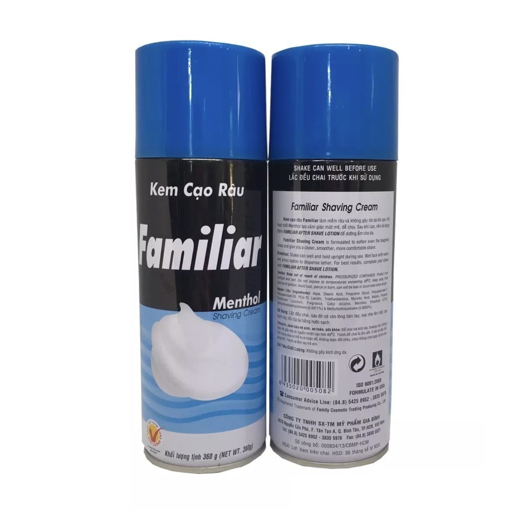 Kem Bọt Cạo Râu Chuyên Nghiệp Familiar Menthol Shaving Cream 300ml - MK