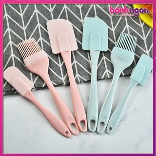  Bộ 3 Dụng Cụ Silicon Làm Bánh Gồm Cọ  Chổi  Quét Phết Bơ Dầu Gia Vị - Phới Spatula Trộn Bột Vét Bột Đánh Trứng 