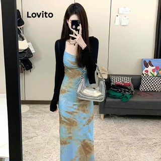 Đầm Lovito họa tiết màu trơn thường ngày cho nữ LNA55023