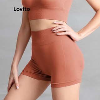 Quần short Lovito in họa tiết chữ phong cách thể thao L05219 (Màu hồng / Đen)