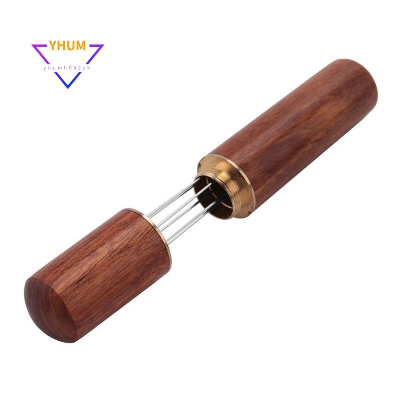 Wdt Tool Dụng cụ phân phối Espresso cầm tay, 6 kim Màu gỗ hồng