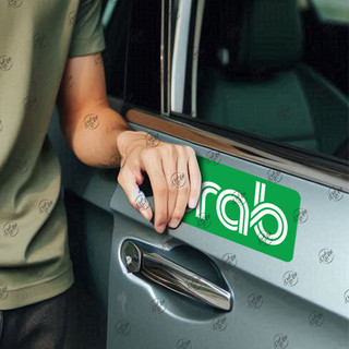 Combo 2 logo decal Grab dán xe