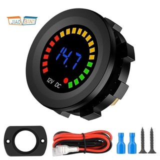 Đồng hồ đo điện áp, Đồng hồ đo điện áp hiển thị kỹ thuật số LED 12V Thiết bị đo Vôn kế ô tô Thiết bị đo điện áp