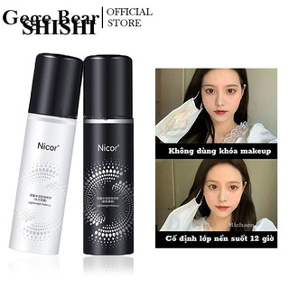 Gege bear Chai Xịt Khóa Lớp Trang Điểm Dưỡng Ẩm Kiểm Soát Dầu Chống Thấm Nước Lâu Trôi Nicor