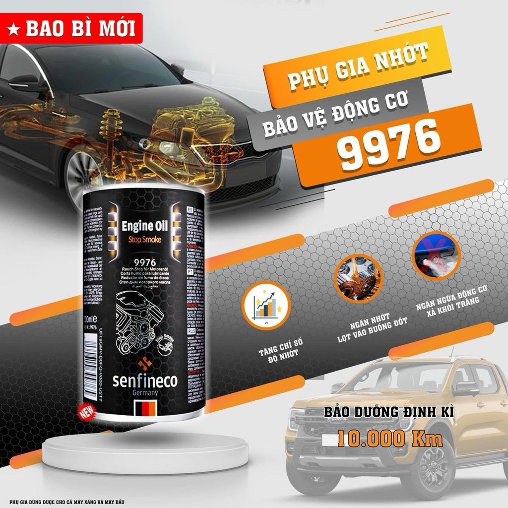 Phụ Gia Nhớt Bảo Vệ Động Cơ SENFINECO 9976 300ml Dầu