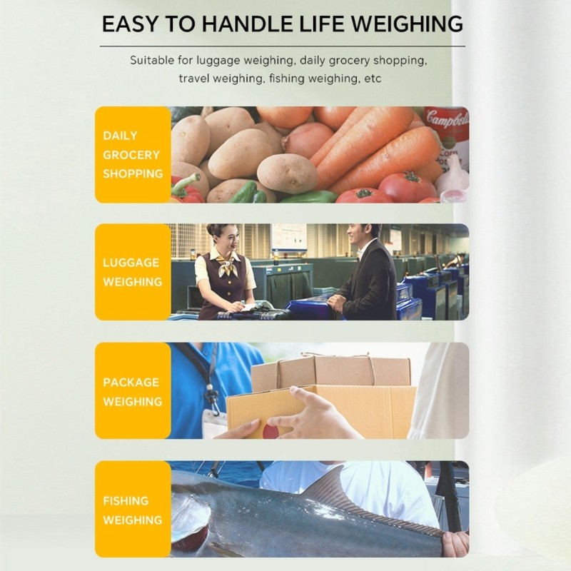 R * 60kg Cân hành lý Cân cá Nâng cấp Màn hình LCD tay cầm lớn