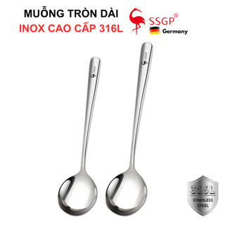  Muỗng inox cán dài tròn của SSGP - Thìa inox 316 muỗng ăn cơm inox muỗng canh muỗng cafe nĩa inox 